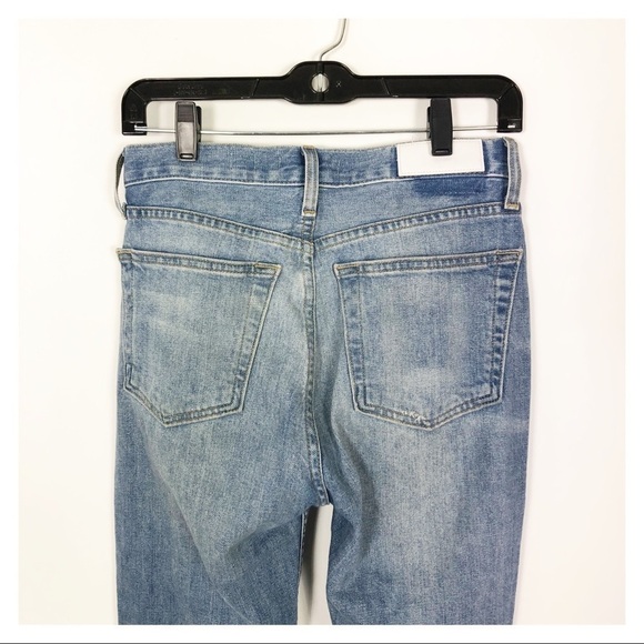 Re/Done Distressed Raw Hem Skinny Jeans - Picture 6 of 7